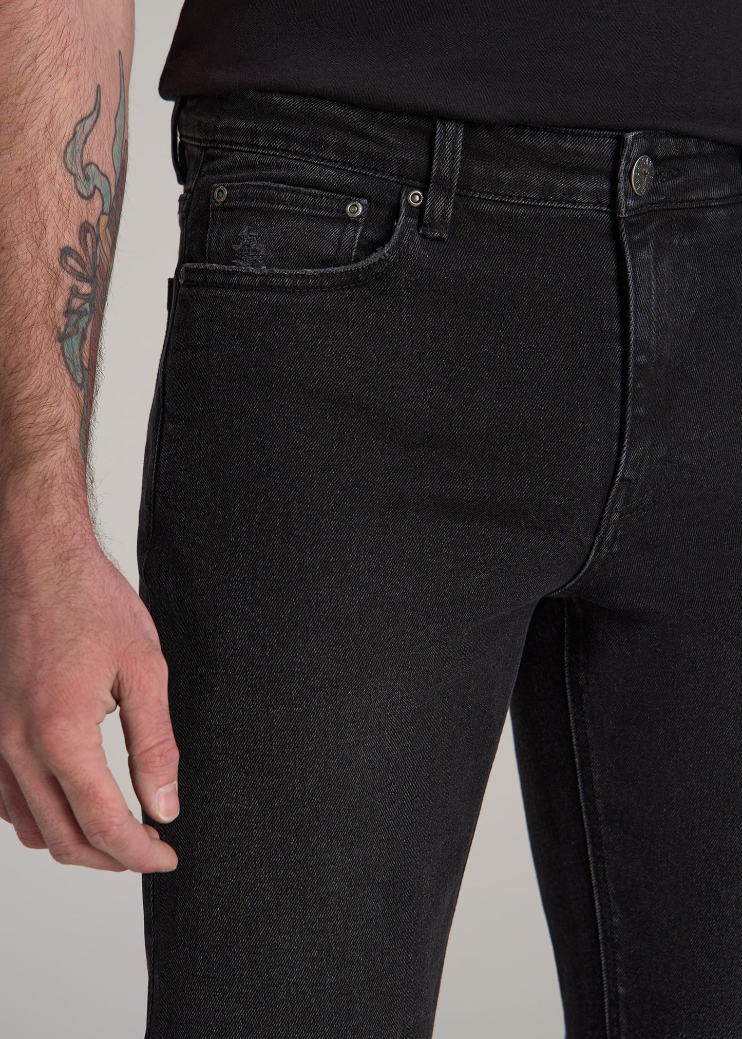Dylan SLIM-FIT Jeans for Tall Men in Distressed Onyx Black Wash