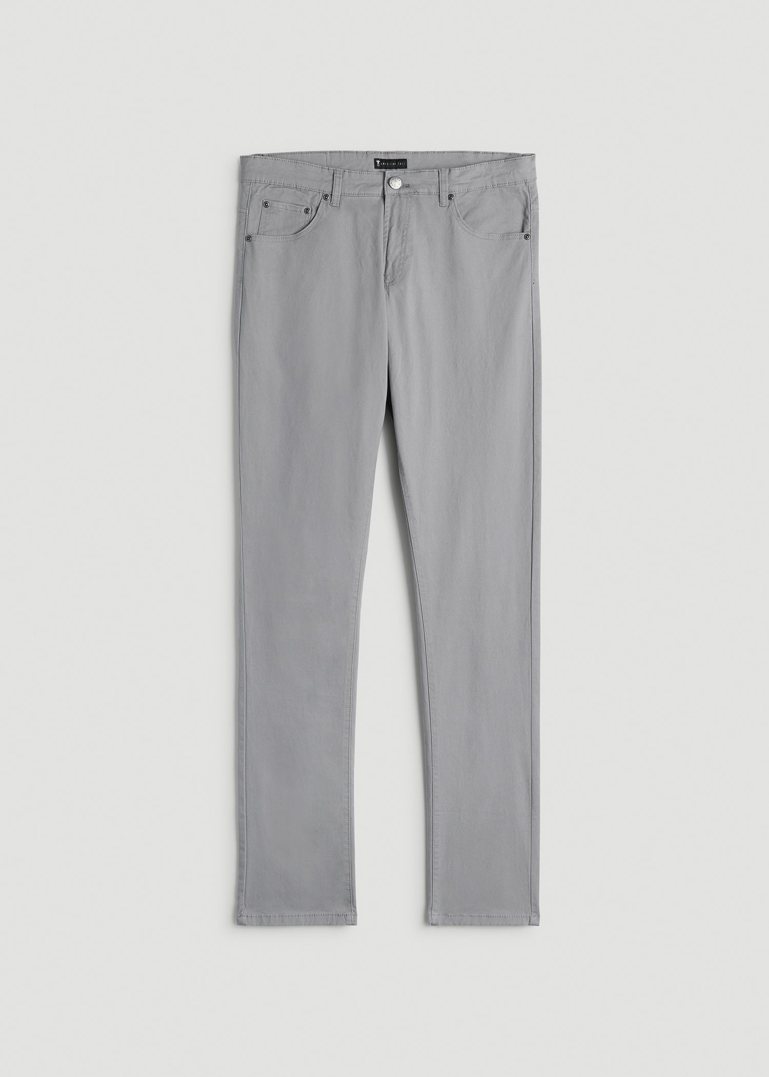 Dylan Slim Fit Five-Pocket Pants For Tall Men in Pebble Grey