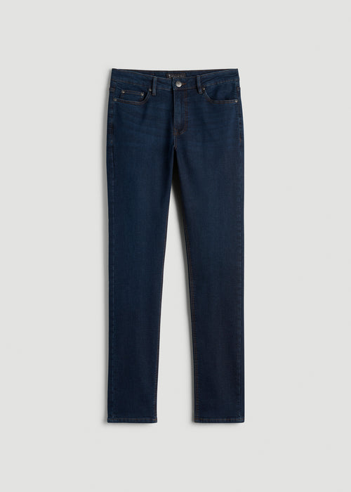Dylan Slim Fit Fleeced Jeans for Tall Men in Rockies Blue