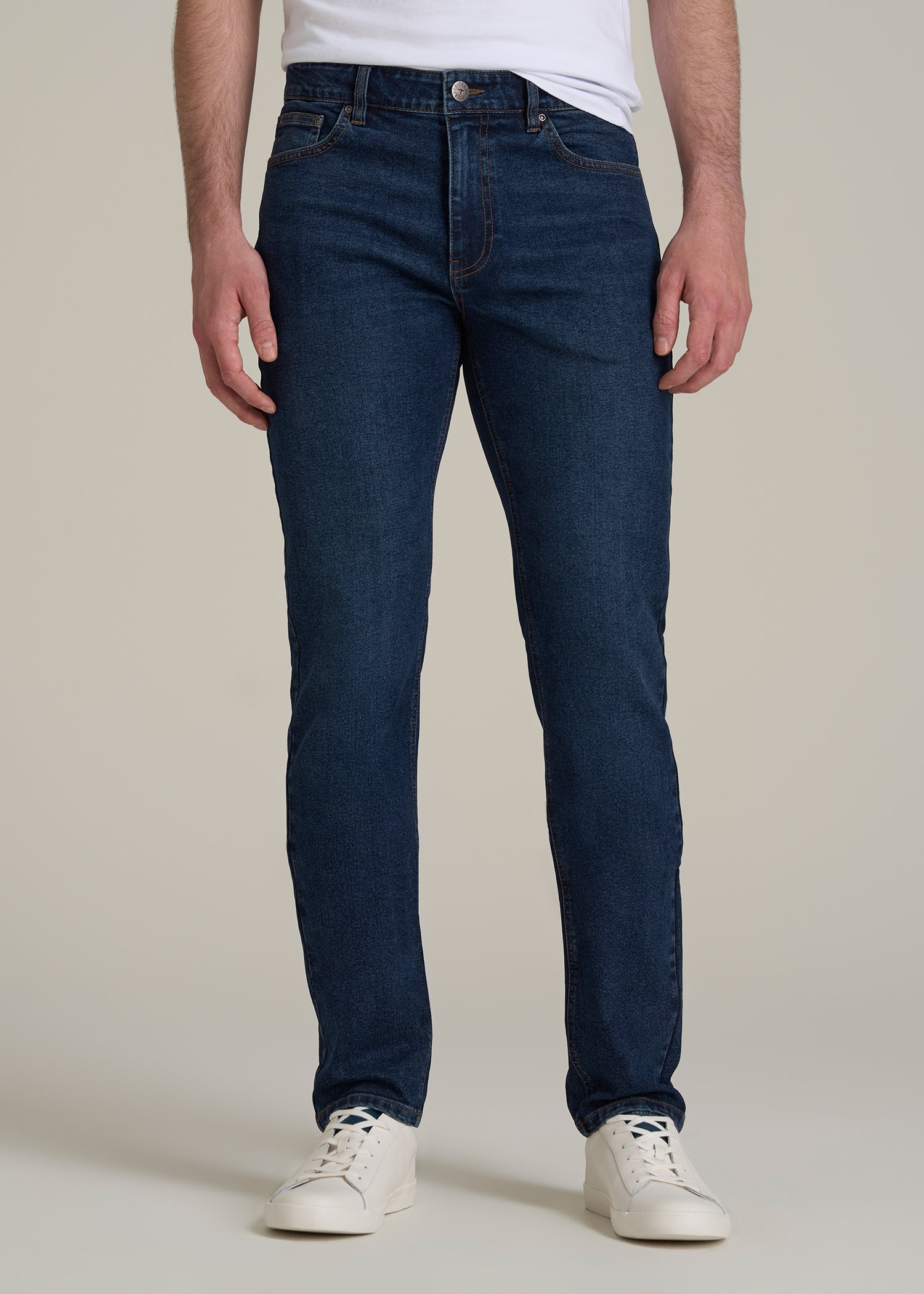 Dylan Slim Fit Jeans for Tall Men in Faded Dark Indigo