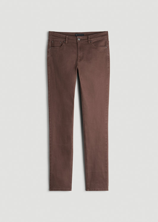 Dylan Slim Fit Colored Jeans for Tall Men in Dark Toffee