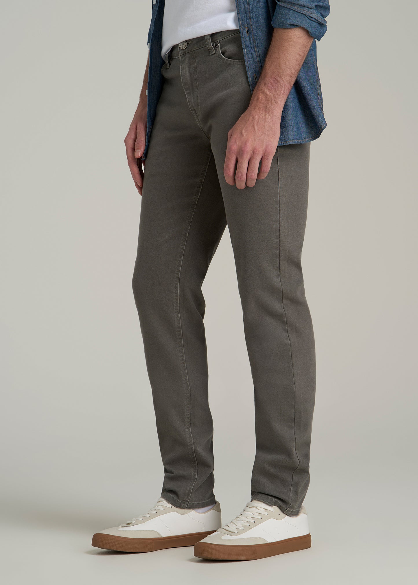 Dylan Slim Fit Colored Jeans for Tall Men in Sage