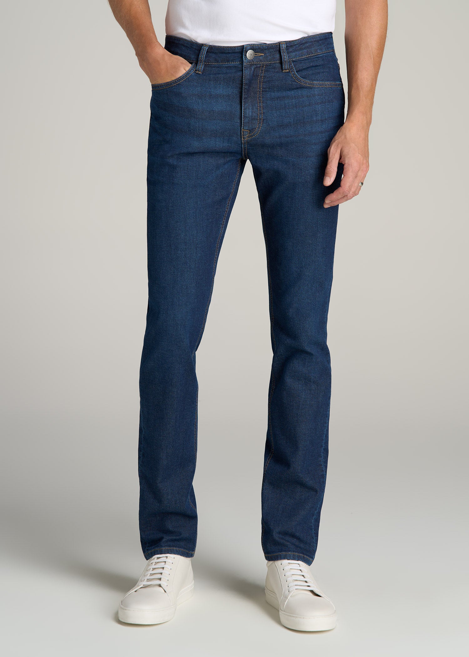 Dylan Slim Fit Fleeced Jeans for Tall Men in Colorado Blue Wash