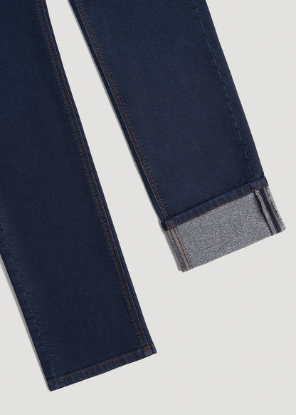 Dylan Slim Fit Fleeced Jeans for Tall Men in Rockies Blue