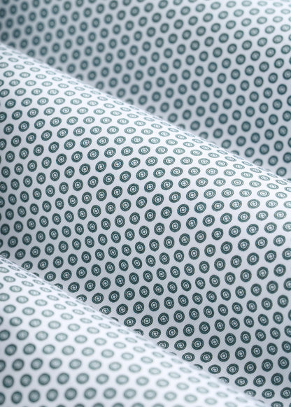 Easy Care Stretch Cotton Dress Shirt for Tall Men in Boreal Green Geo