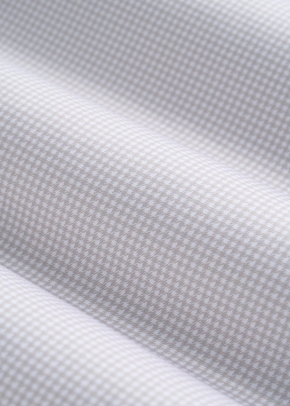 Easy Care Stretch Cotton Dress Shirt for Tall Men in Greige Houndstooth