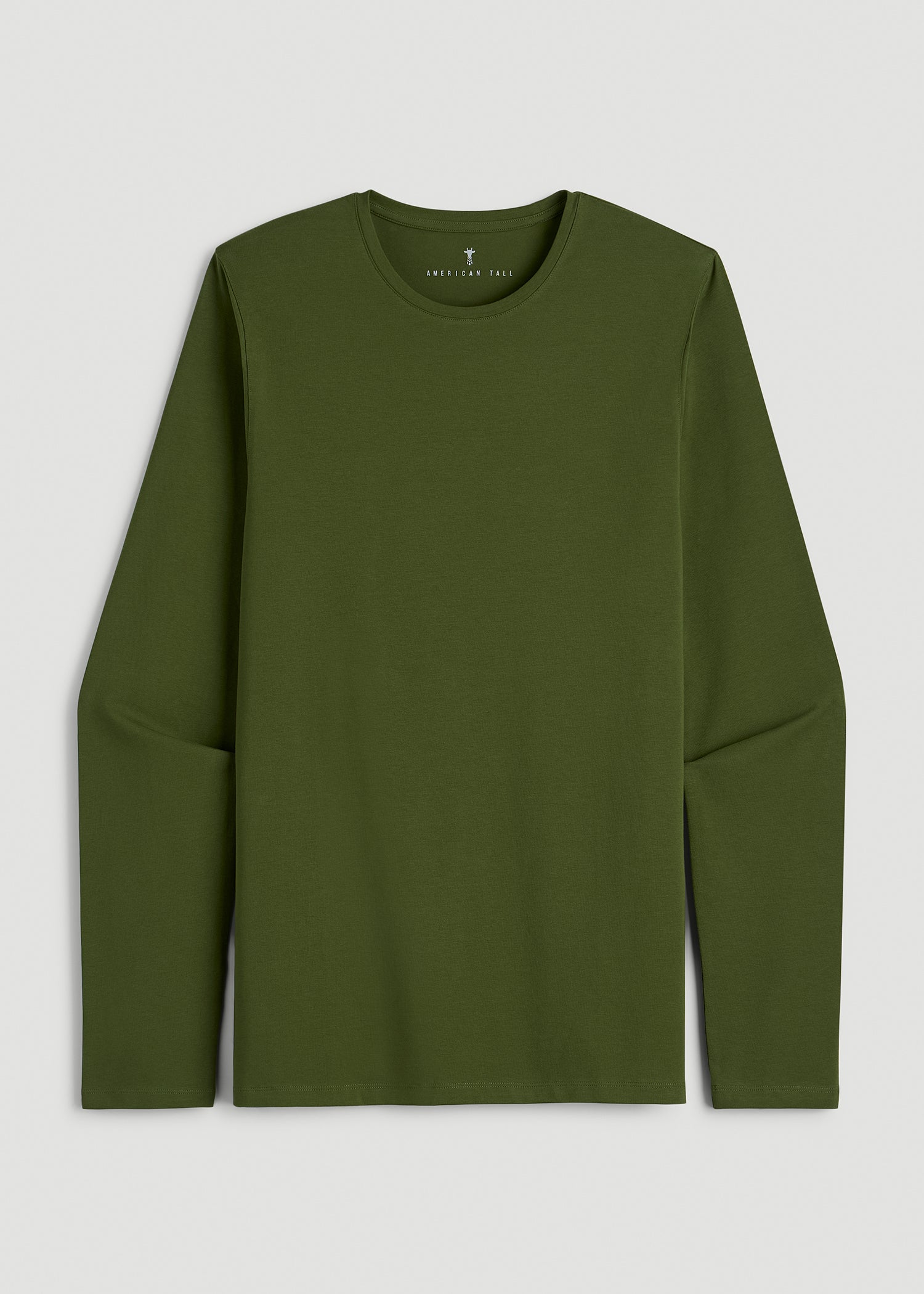 The Essential Modern Fit Crewneck Long Sleeve Tee for Tall Men in Bay Leaf
