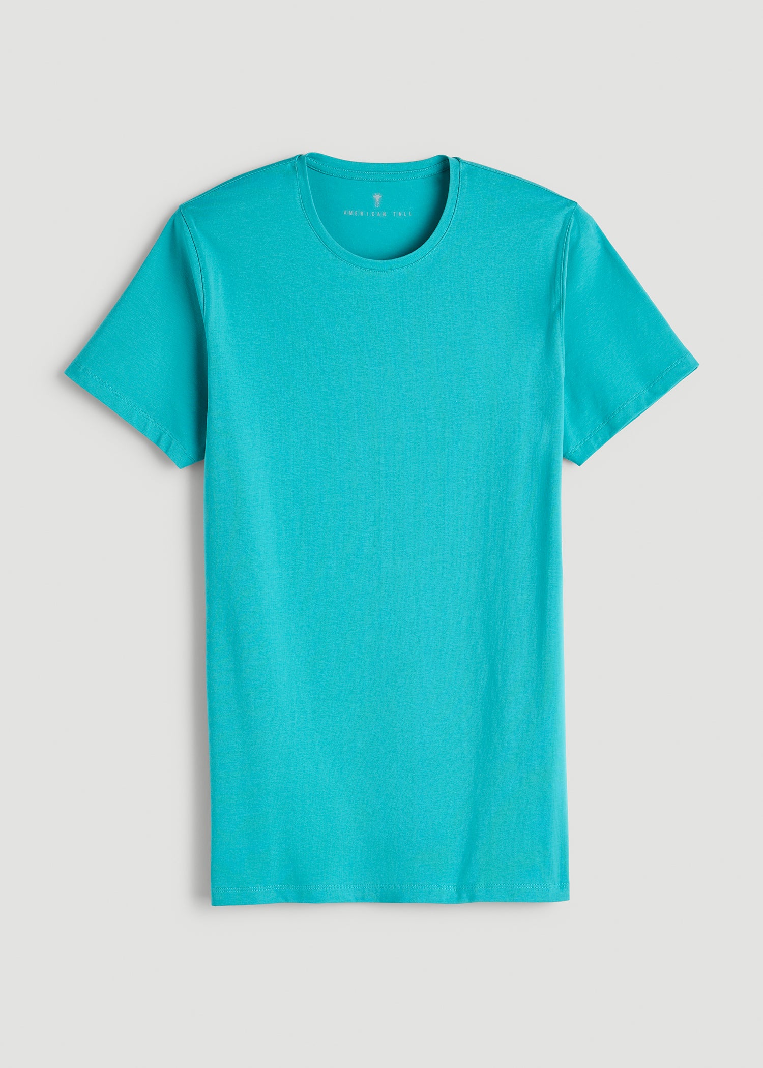 The Essential Modern Fit Crewneck Tee for Tall Men in Baltic Turquoise