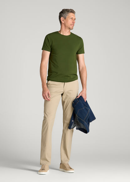 The Essential Modern Fit Crewneck Tee for Tall Men in Bay Leaf