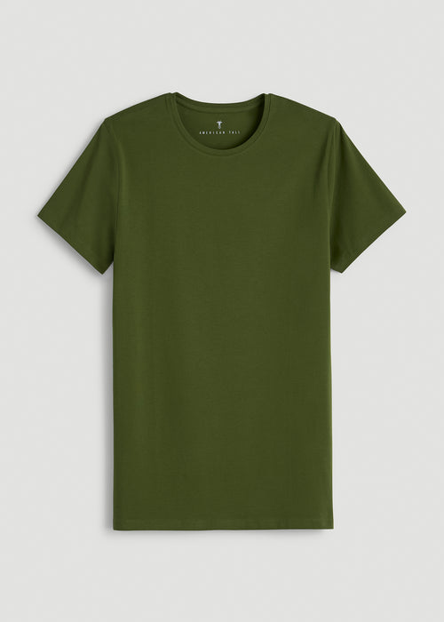 The Essential Modern Fit Crewneck Tee for Tall Men in Bay Leaf