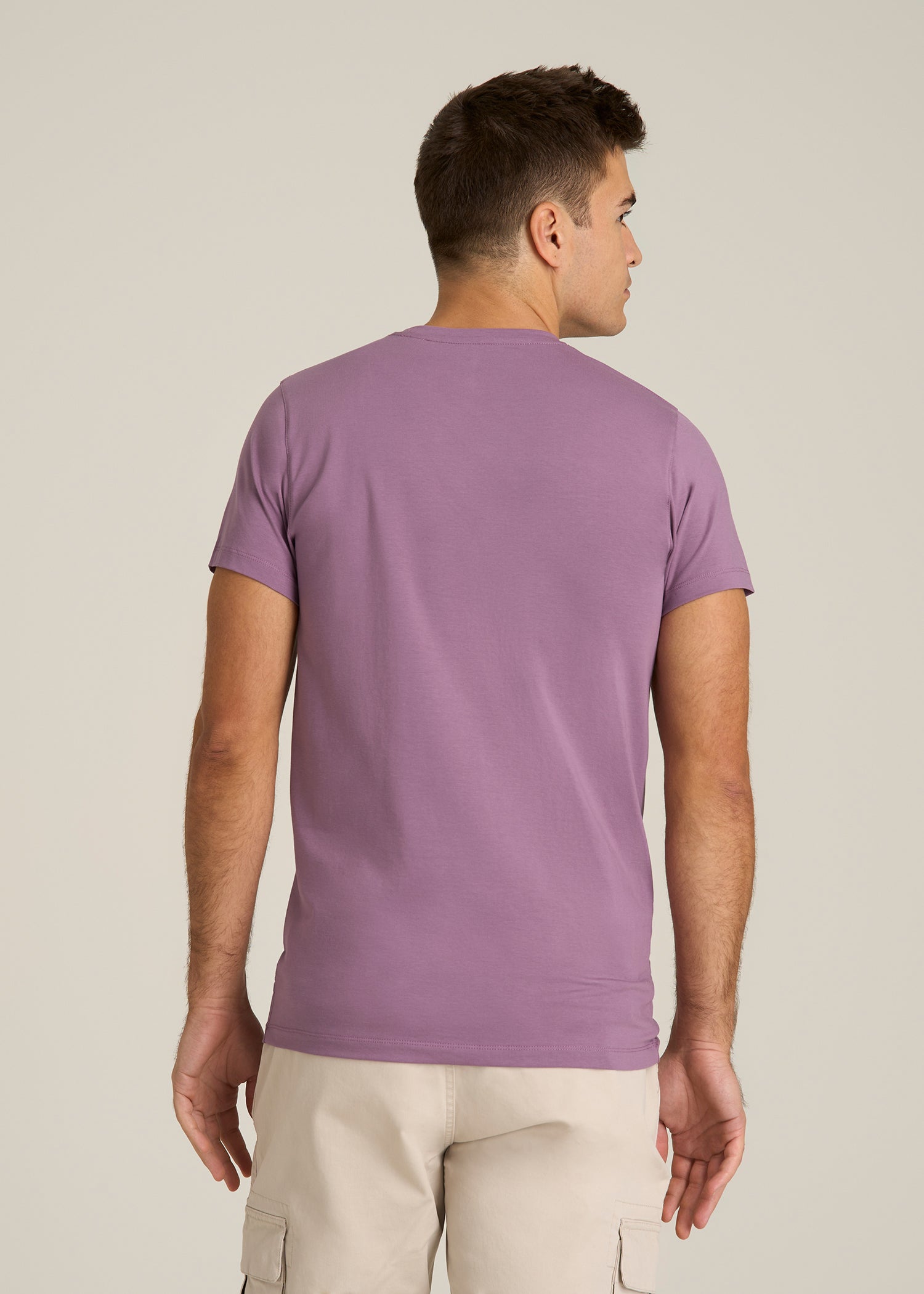 The Essential Modern Fit Crewneck Tee for Tall Men in Grapeade
