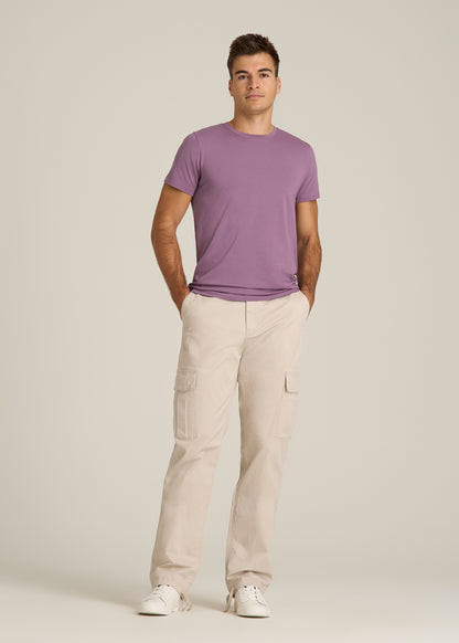 The Essential Modern Fit Crewneck Tee for Tall Men in Grapeade