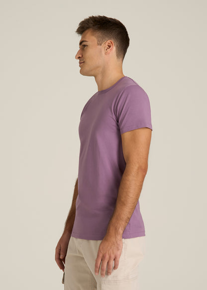 The Essential Modern Fit Crewneck Tee for Tall Men in Grapeade