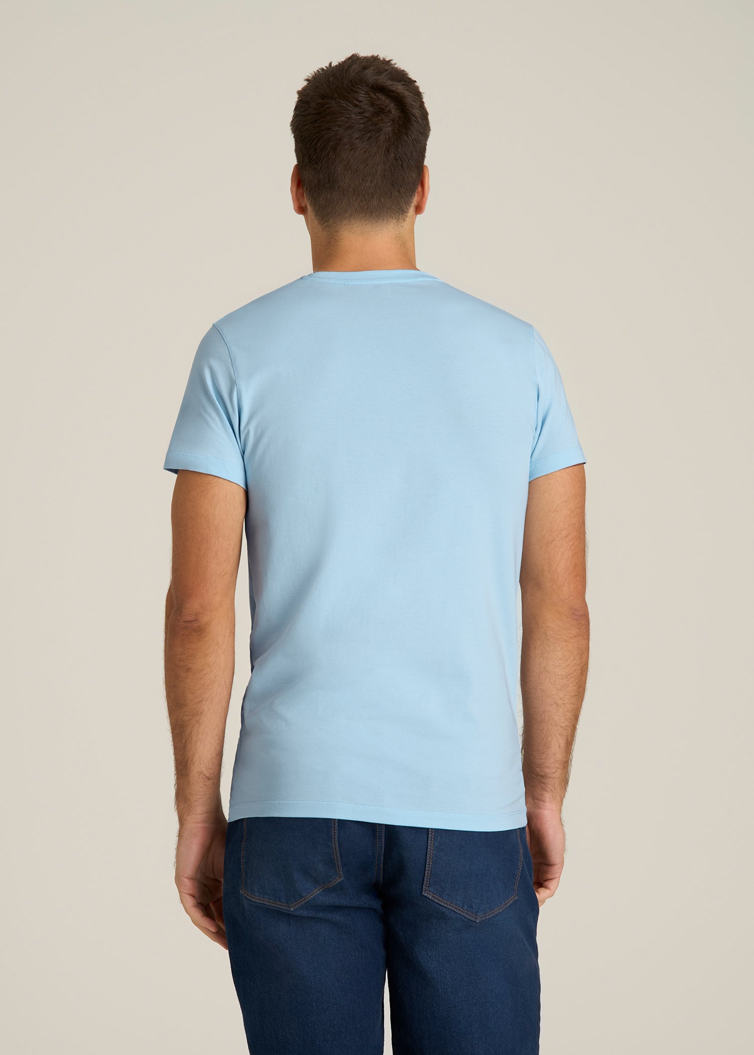 The Essential Modern Fit Crewneck Tee for Tall Men in Ice Blue