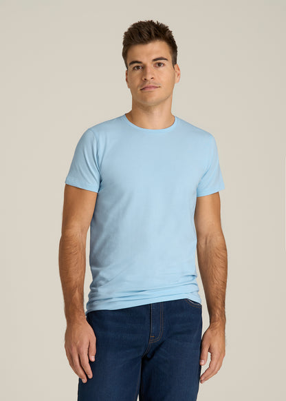 The Essential Modern Fit Crewneck Tee for Tall Men in Ice Blue