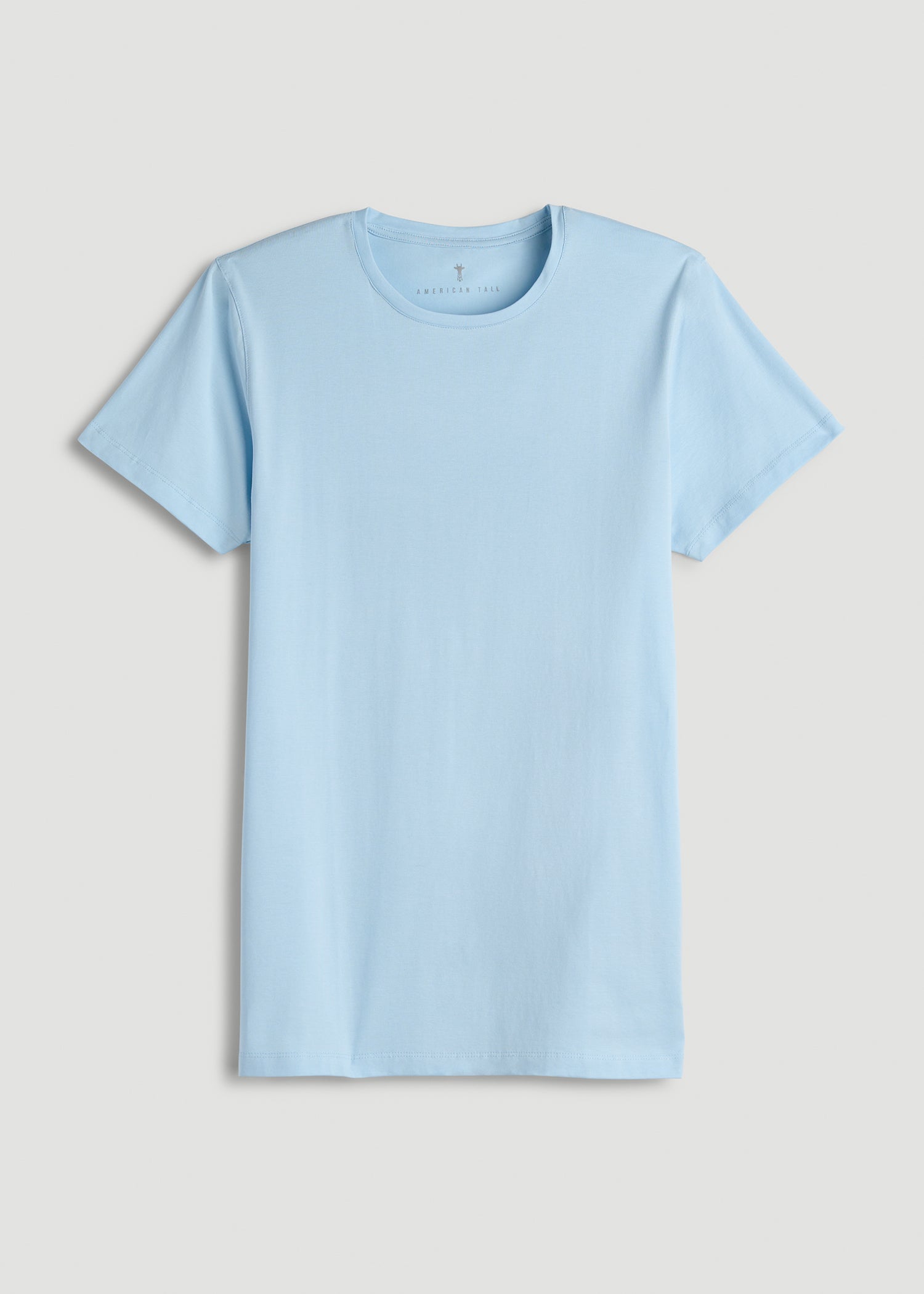 The Essential Modern Fit Crewneck Tee for Tall Men in Ice Blue