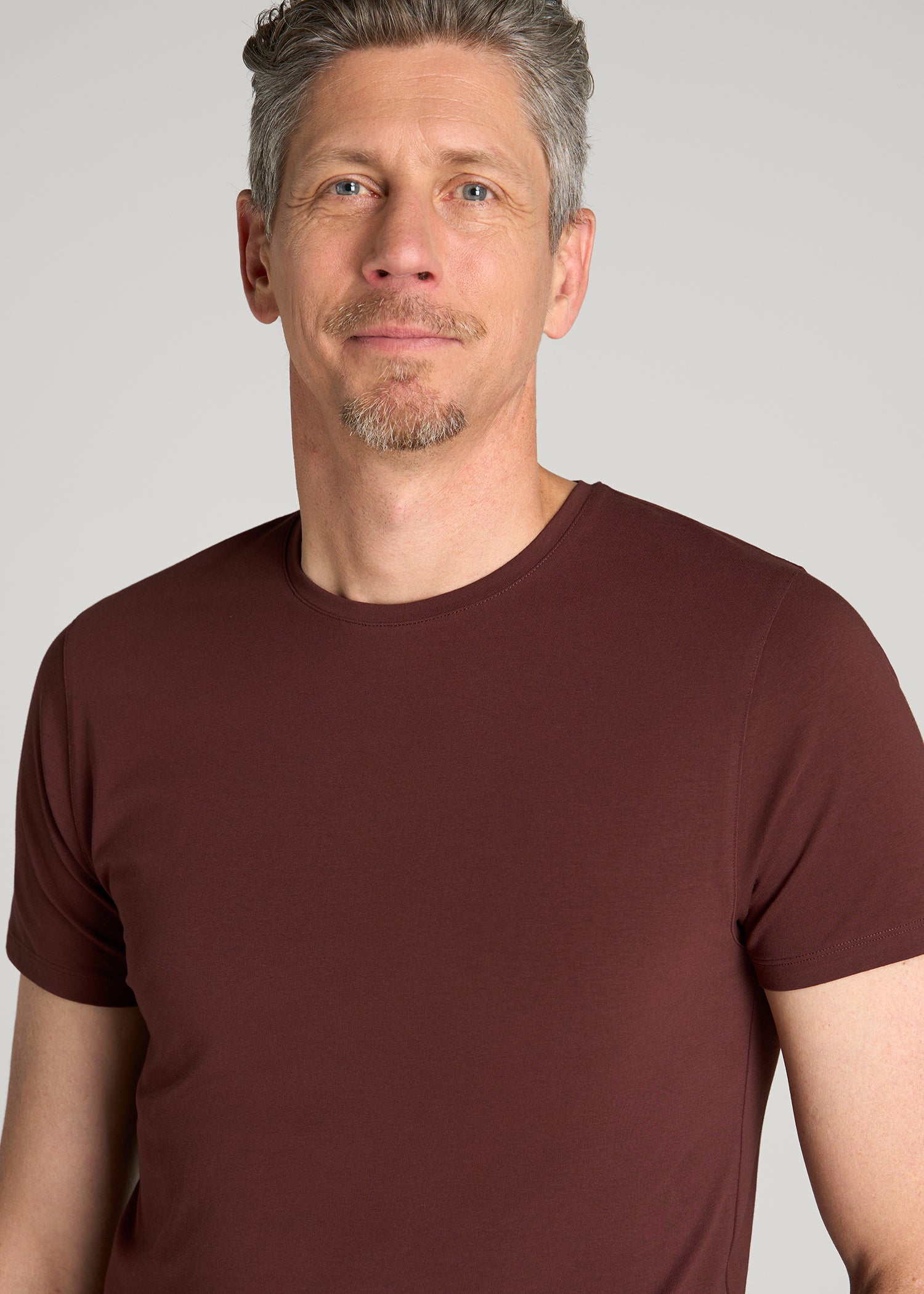 The Essential Modern Fit Crewneck Tee for Tall Men in Rum Raisin