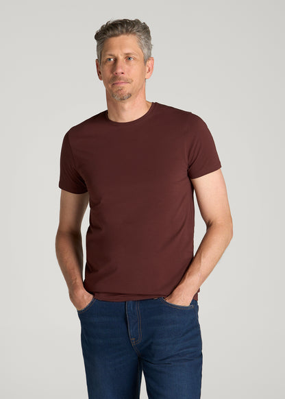 The Essential Modern Fit Crewneck Tee for Tall Men in Rum Raisin
