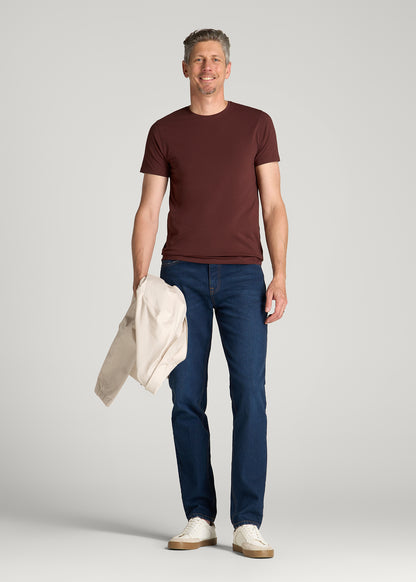 The Essential Modern Fit Crewneck Tee for Tall Men in Rum Raisin