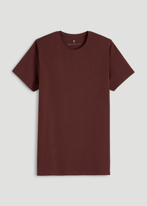 The Essential Modern Fit Crewneck Tee for Tall Men in Rum Raisin