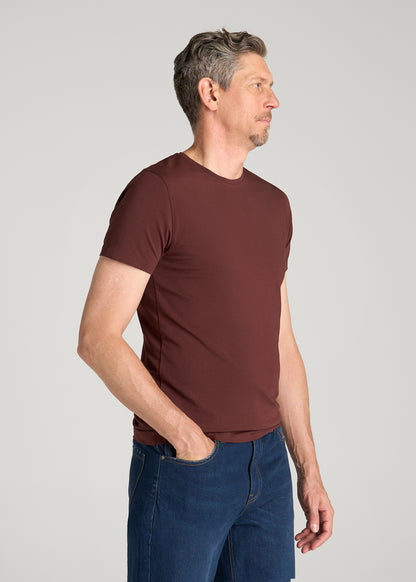 The Essential Modern Fit Crewneck Tee for Tall Men in Rum Raisin