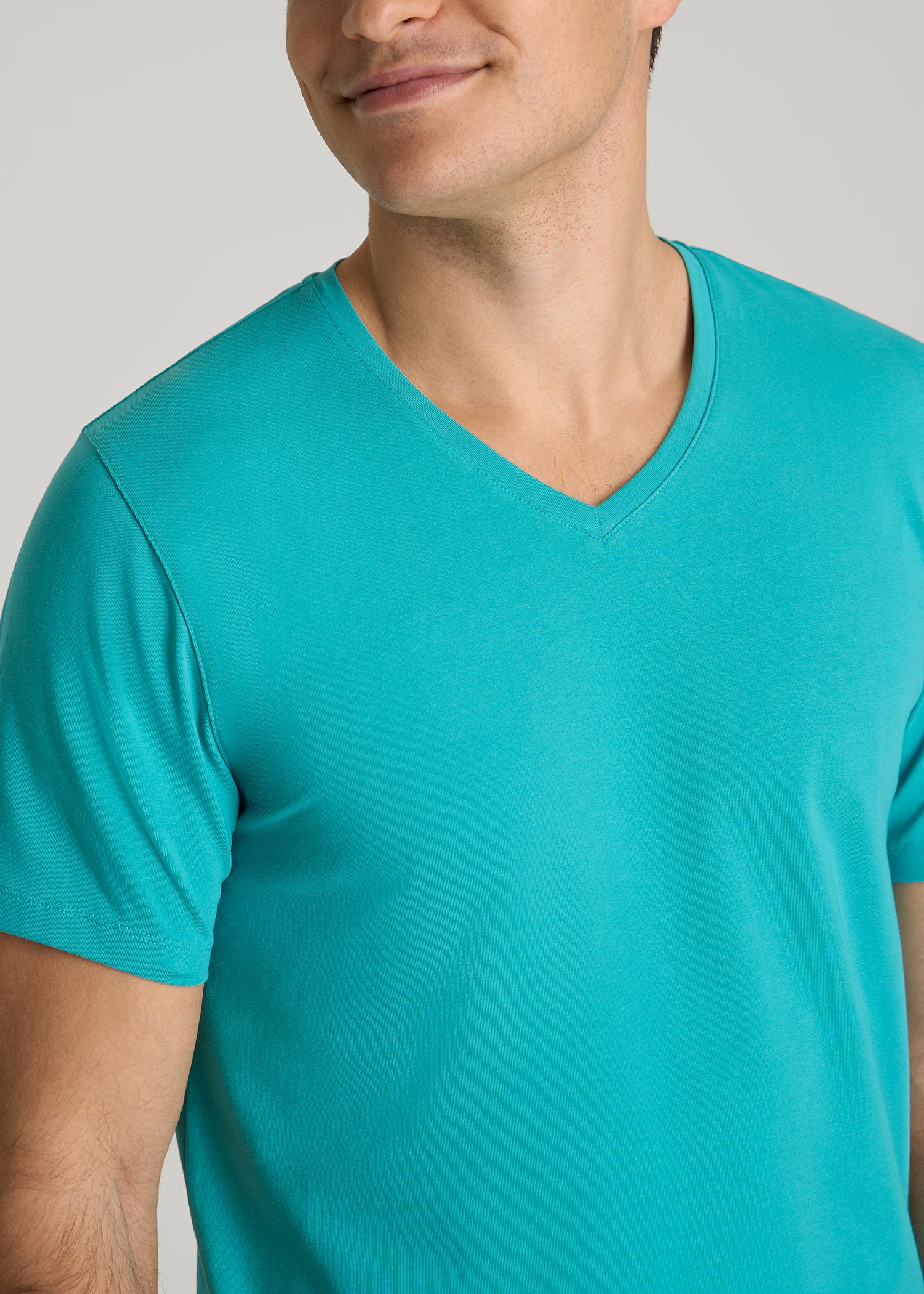 Stretch Cotton V-Neck T-Shirt for Tall Men | American Tall