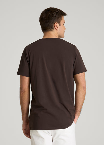 The Essential Modern Fit V-Neck Tee for Tall Men in Espresso