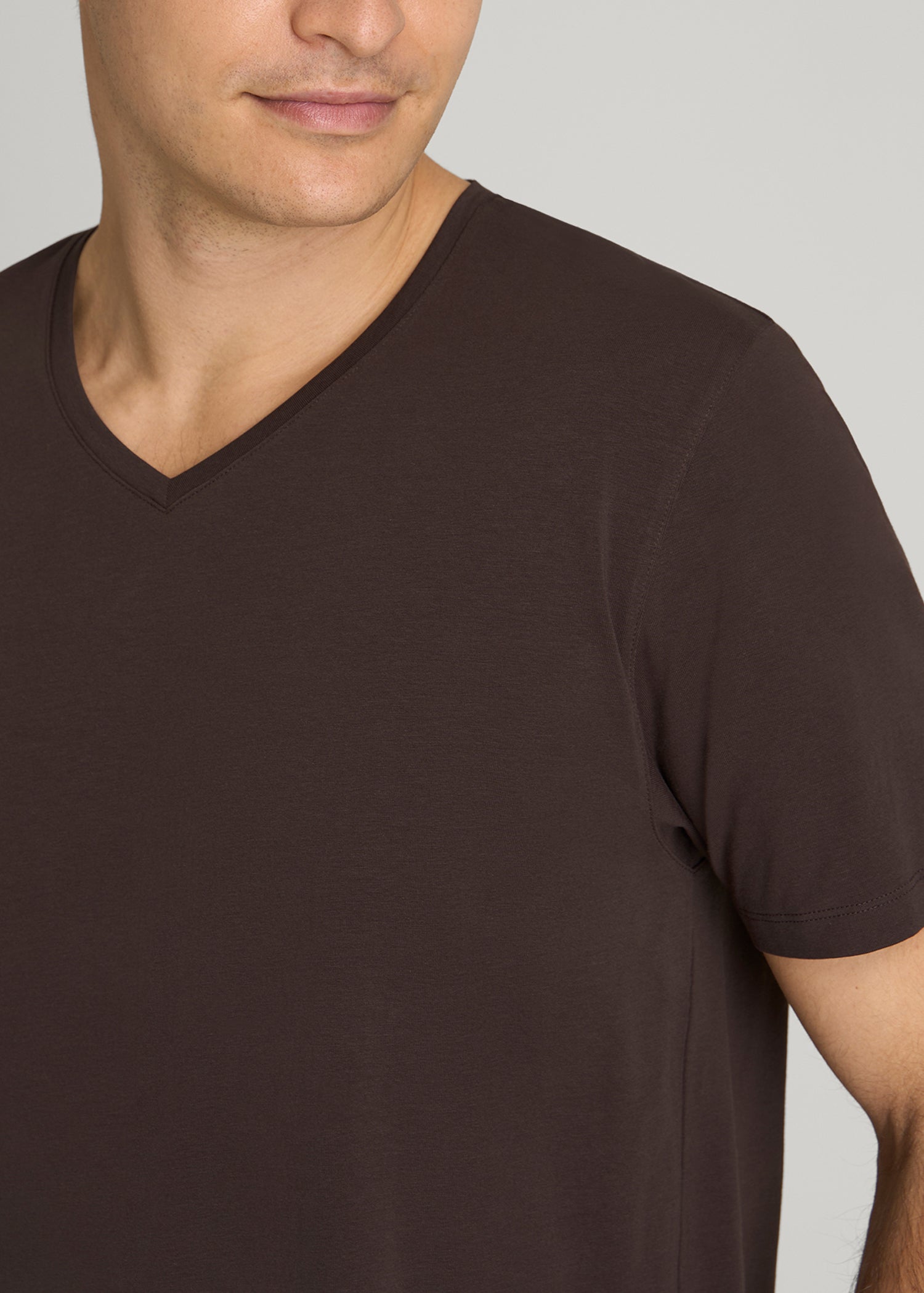 Stretch Cotton V-Neck T-Shirt for Tall Men | American Tall