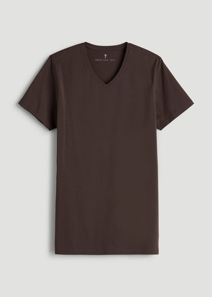 The Essential Modern Fit V-Neck Tee for Tall Men in Espresso