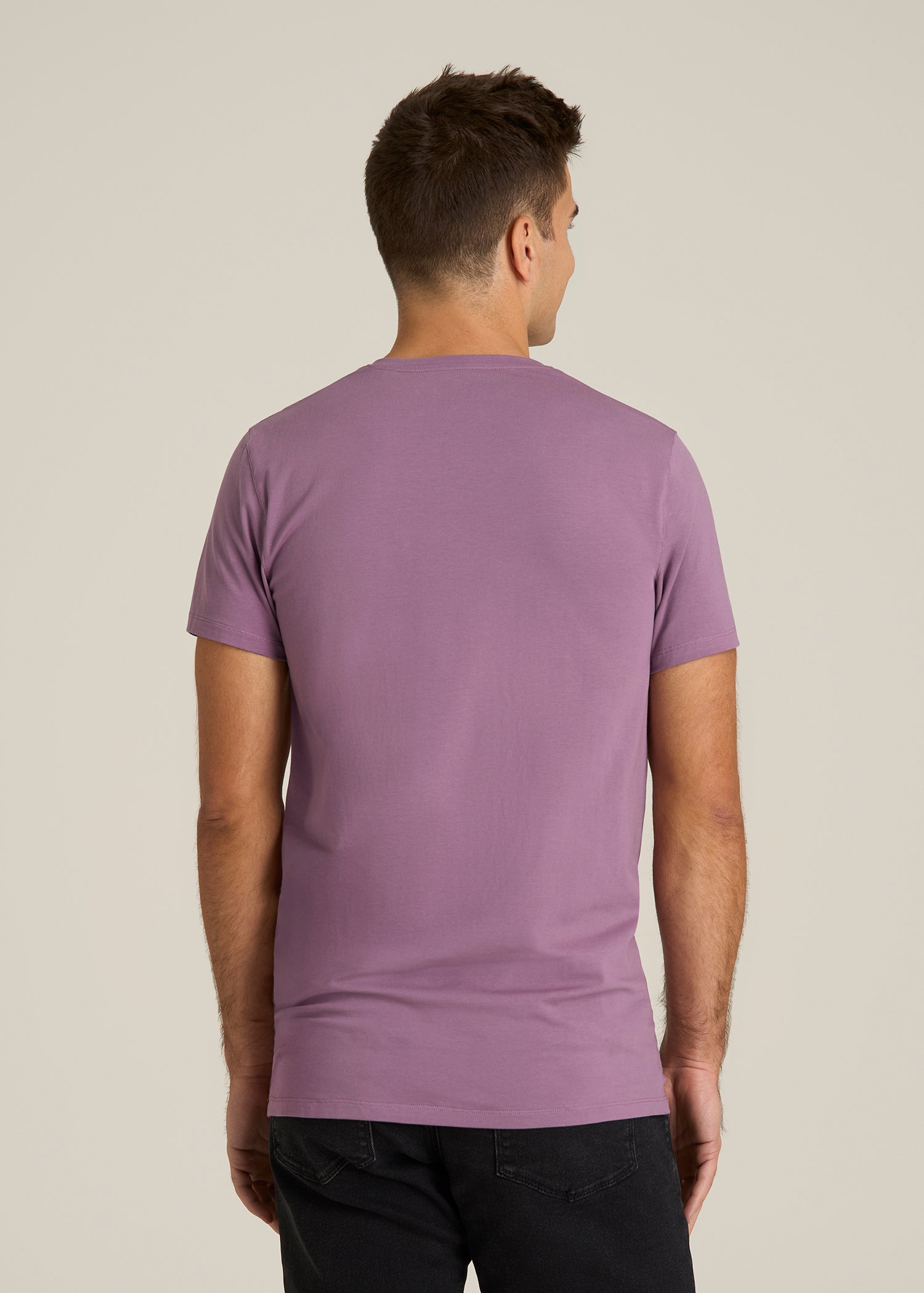 The Essential Modern Fit V-Neck Tee for Tall Men in Grapeade
