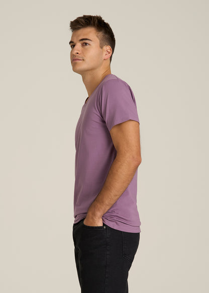 The Essential Modern Fit V-Neck Tee for Tall Men in Grapeade