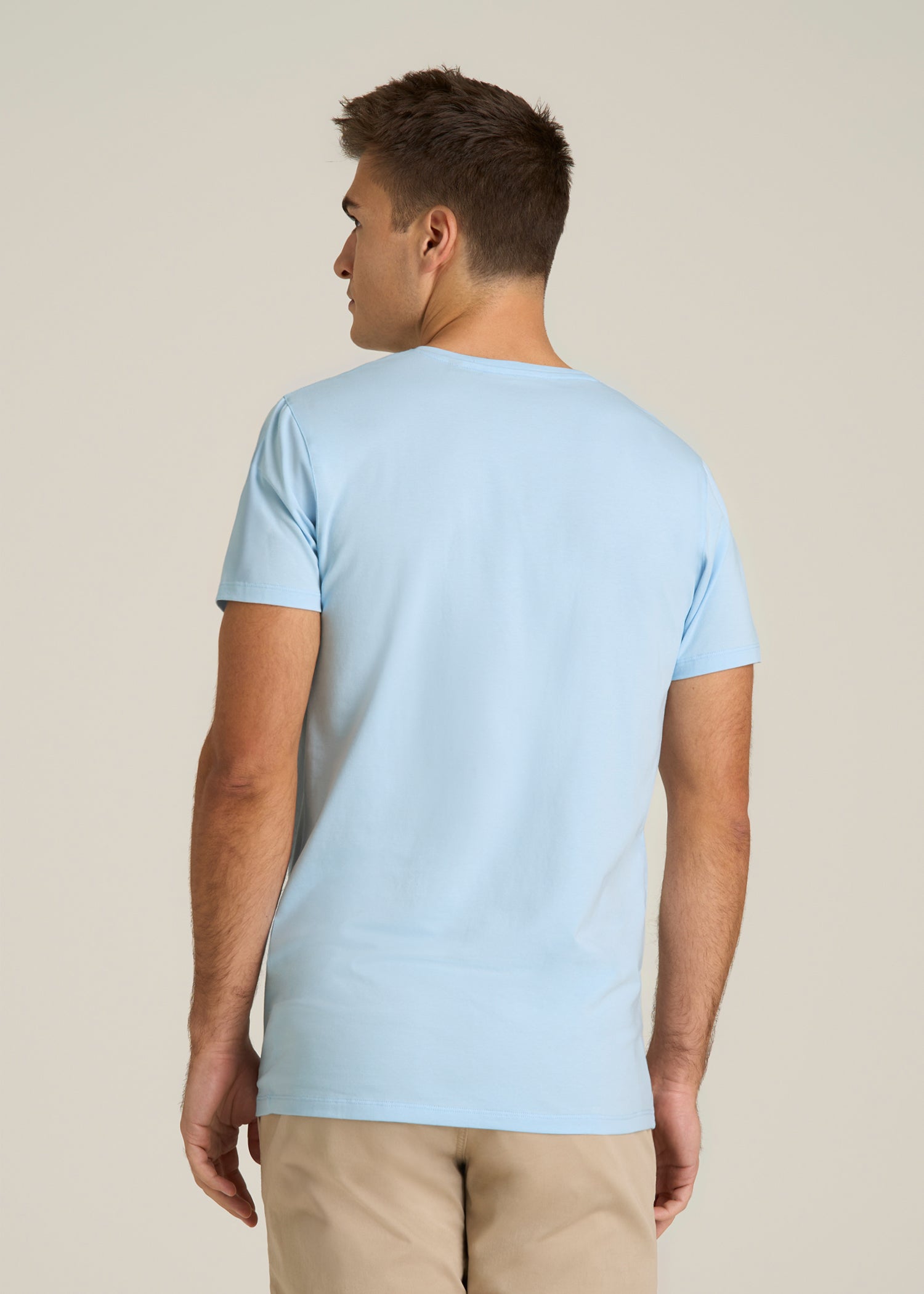 The Essential Modern Fit V-Neck Tee for Tall Men in Ice Blue