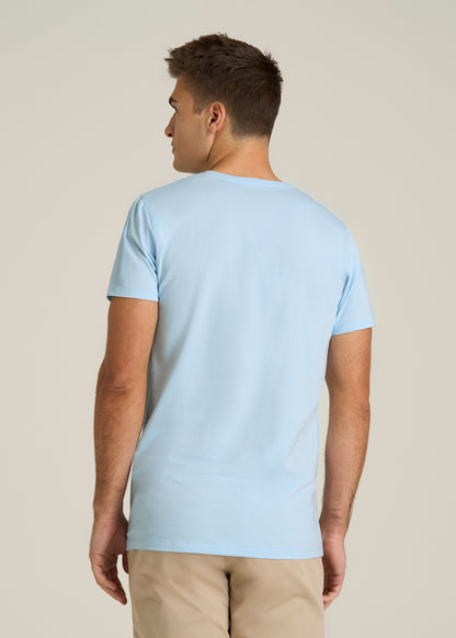 The Essential Modern Fit V-Neck Tee for Tall Men in Ice Blue