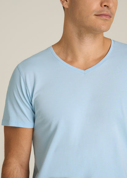 The Essential Modern Fit V-Neck Tee for Tall Men in Ice Blue