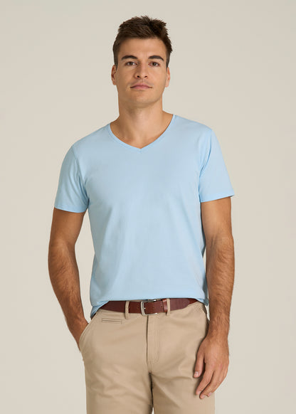 The Essential Modern Fit V-Neck Tee for Tall Men in Ice Blue