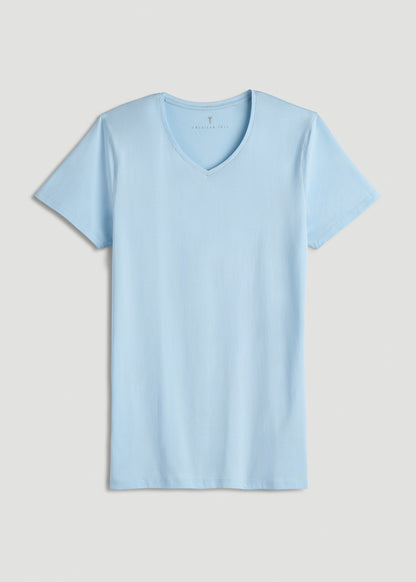 The Essential Modern Fit V-Neck Tee for Tall Men in Ice Blue