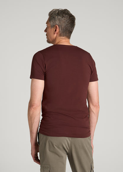 The Essential Modern Fit V-Neck Tee for Tall Men in Rum Raisin