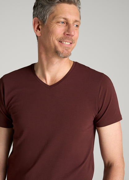 The Essential Modern Fit V-Neck Tee for Tall Men in Rum Raisin
