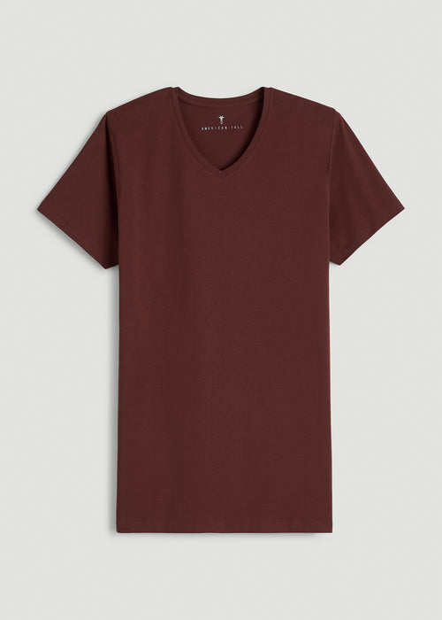 The Essential Modern Fit V-Neck Tee for Tall Men in Rum Raisin