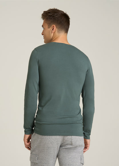 The Essential Slim Fit Long Sleeve Tee for Tall Men in Balsam Green