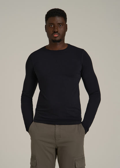 The Essential Slim Fit Long Sleeve Tee for Tall Men in Black S / Tall / Black The Essential Slim Fit Long Sleeve Tee for Tall Men in Black S / Tall / Black