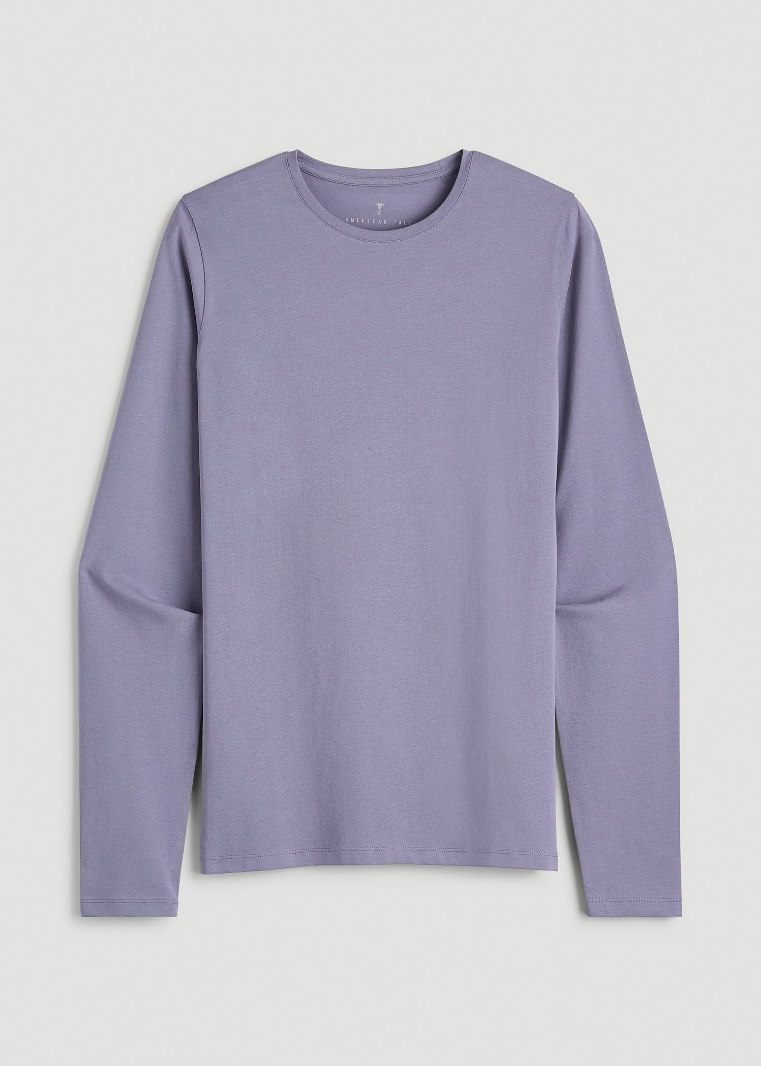 The Essential Slim Fit Long Sleeve Tee for Tall Men in Blue Granite