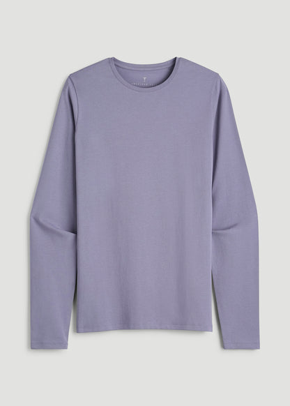 The Essential Slim Fit Long Sleeve Tee for Tall Men in Blue Granite