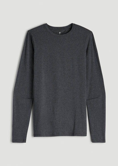 The Essential SLIM-FIT Long Sleeve Tee for Tall Men in Charcoal Mix