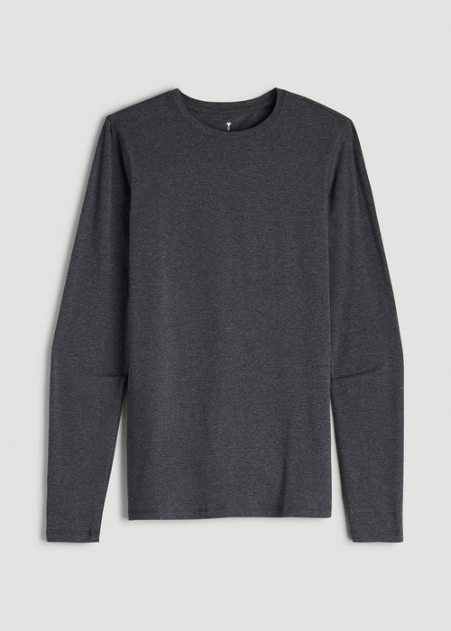 The Essential SLIM-FIT Long Sleeve Tee for Tall Men in Charcoal Mix