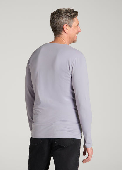 The Essential Slim Fit Long Sleeve Tee for Tall Men in Dusty Lilac