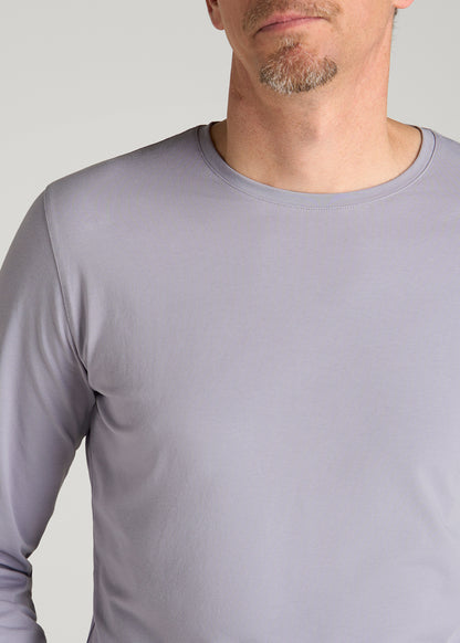 The Essential Slim Fit Long Sleeve Tee for Tall Men in Dusty Lilac
