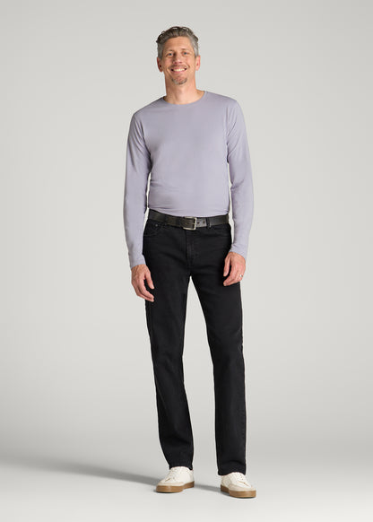 The Essential Slim Fit Long Sleeve Tee for Tall Men in Dusty Lilac