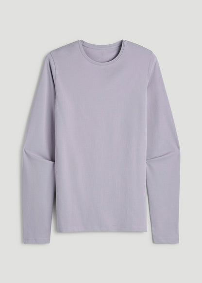 The Essential Slim Fit Long Sleeve Tee for Tall Men in Dusty Lilac