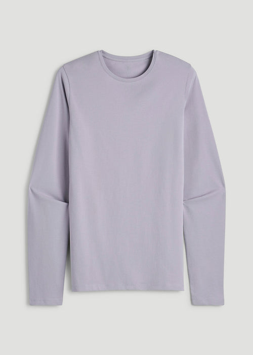 The Essential Slim Fit Long Sleeve Tee for Tall Men in Dusty Lilac